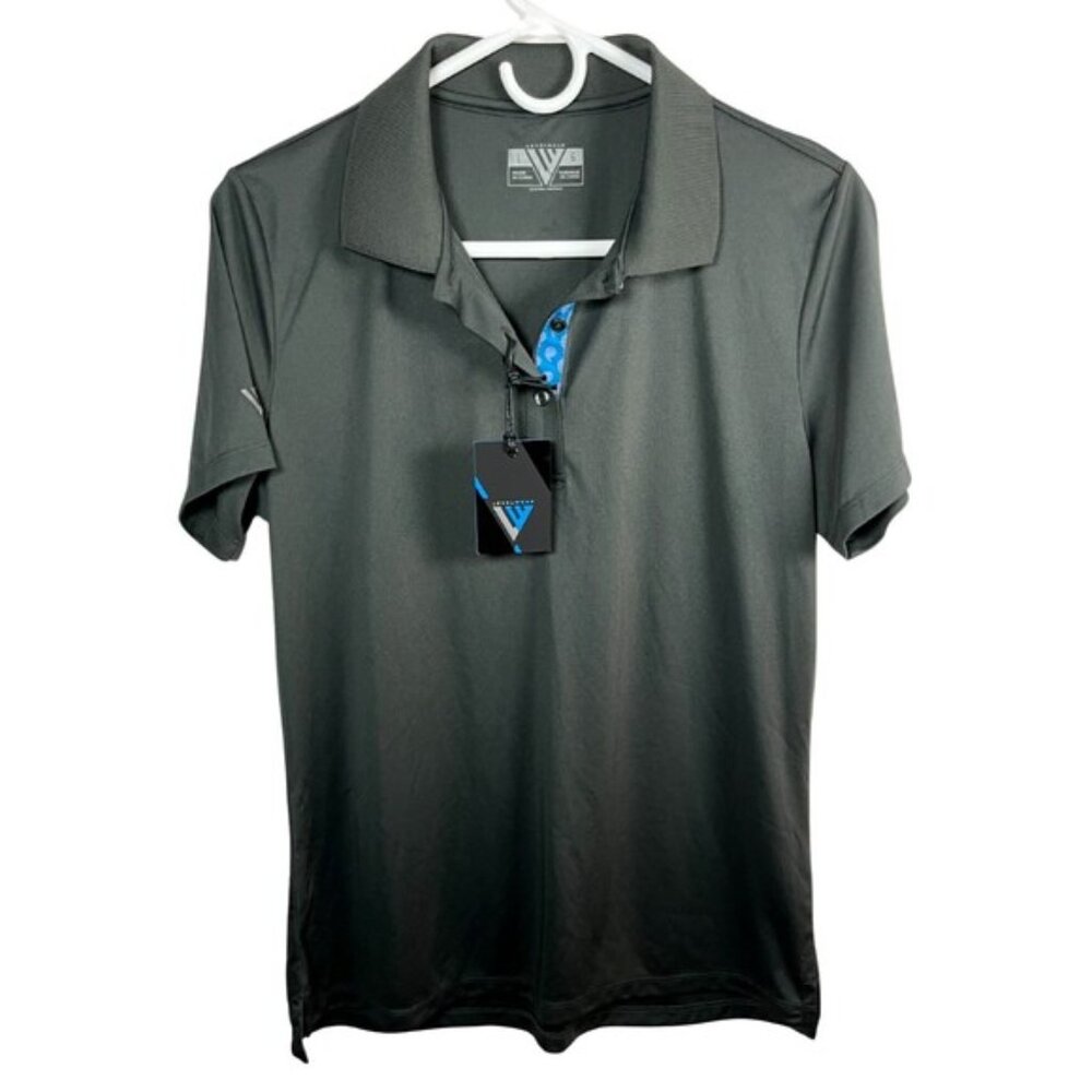 LevelWear Polo Shirt Mens Large Gray Golf Performance Short Sleeve